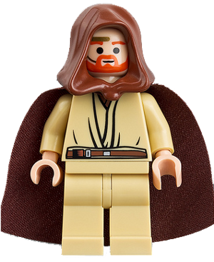 Obi-Wan Kenobi - Young, Light Nougat, Reddish Brown Hood and Cape, Gold Headset Item No: sw0234