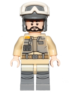 Rebel Trooper - White Goggles, Dark Bluish Gray Helmet, Black Beard (Private Kappehl) Item No: sw0803
