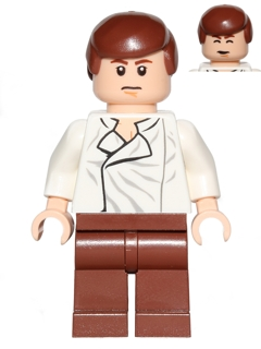 Han Solo - White Shirt with Wrinkles on Front, Reddish Brown Legs, Dual Sided Head Item No: sw0403