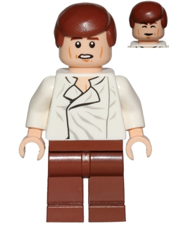 Han Solo - White Shirt with Wrinkles on Front, Reddish Brown Legs, Dual Sided Head, Cheek Lines Item No: sw0612