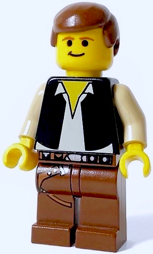 Han Solo - Yellow Head, Black Vest over Tan Shirt, Brown Legs with Belts Item No: sw0045