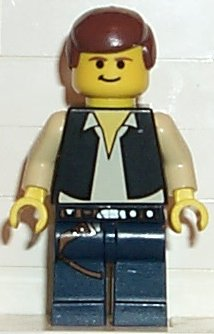 Han Solo - Yellow Head, Black Vest over Tan Shirt, Dark Blue Legs with Belts Item No: sw0111