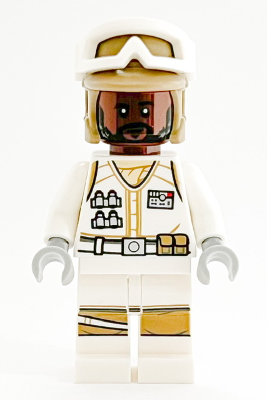 Hoth Rebel Trooper White Uniform, Dark Tan Helmet, Reddish Brown Head Item No: sw1186