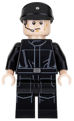 Imperial Shuttle Pilot - Light Nougat Head with Headset, Imperial Officer Cap Item No: sw0802