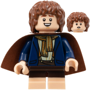 Lor123 Peregrin Took (Pippin) - Dark Blue Jacket, Reddish Brown Cape