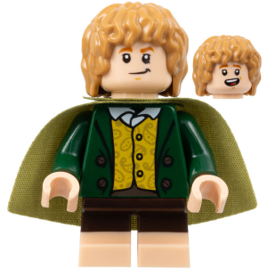Lor124 Meriadoc Brandybuck (Merry) - Dark Green Jacket, Medium Nougat Hair