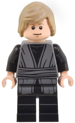 Luke Skywalker - Dark Bluish Gray Jedi Robe, Printed Legs, Hair with Side Part Item No: sw1370