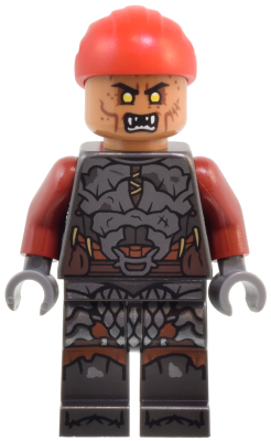 Lor138 Orc - Medium Nougat Head, Pearl Dark Gray Armor, Red Bandana
