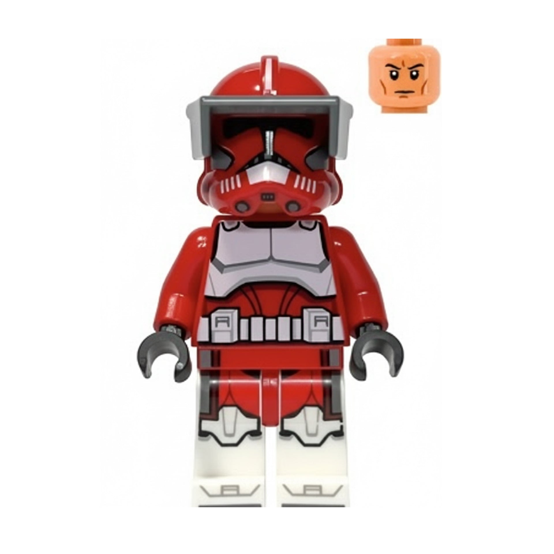 Clone Trooper Commander Fox, Coruscant Guard (Phase 2) - Dark Bluish Gray Visor, Printed Legs Item No: sw1304