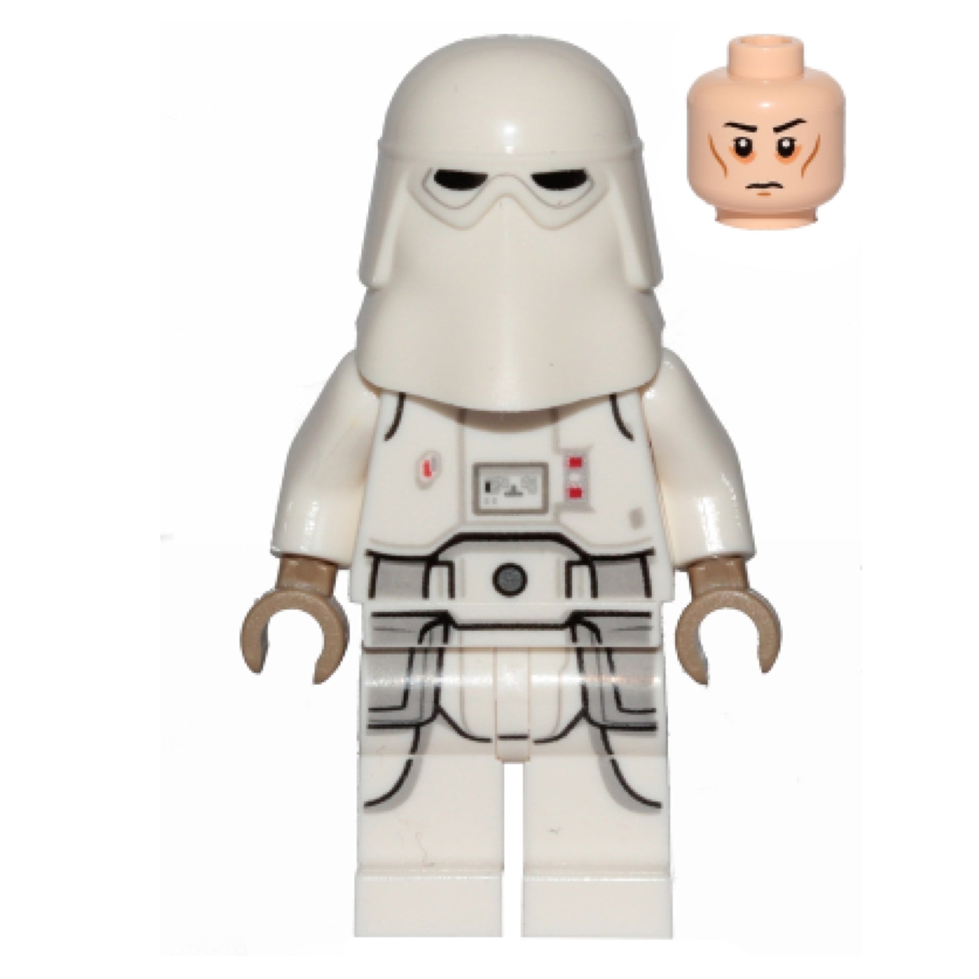 Snowtrooper, Printed Legs, Dark Tan Hands, Cheek Lines, Frown Item No: sw1103