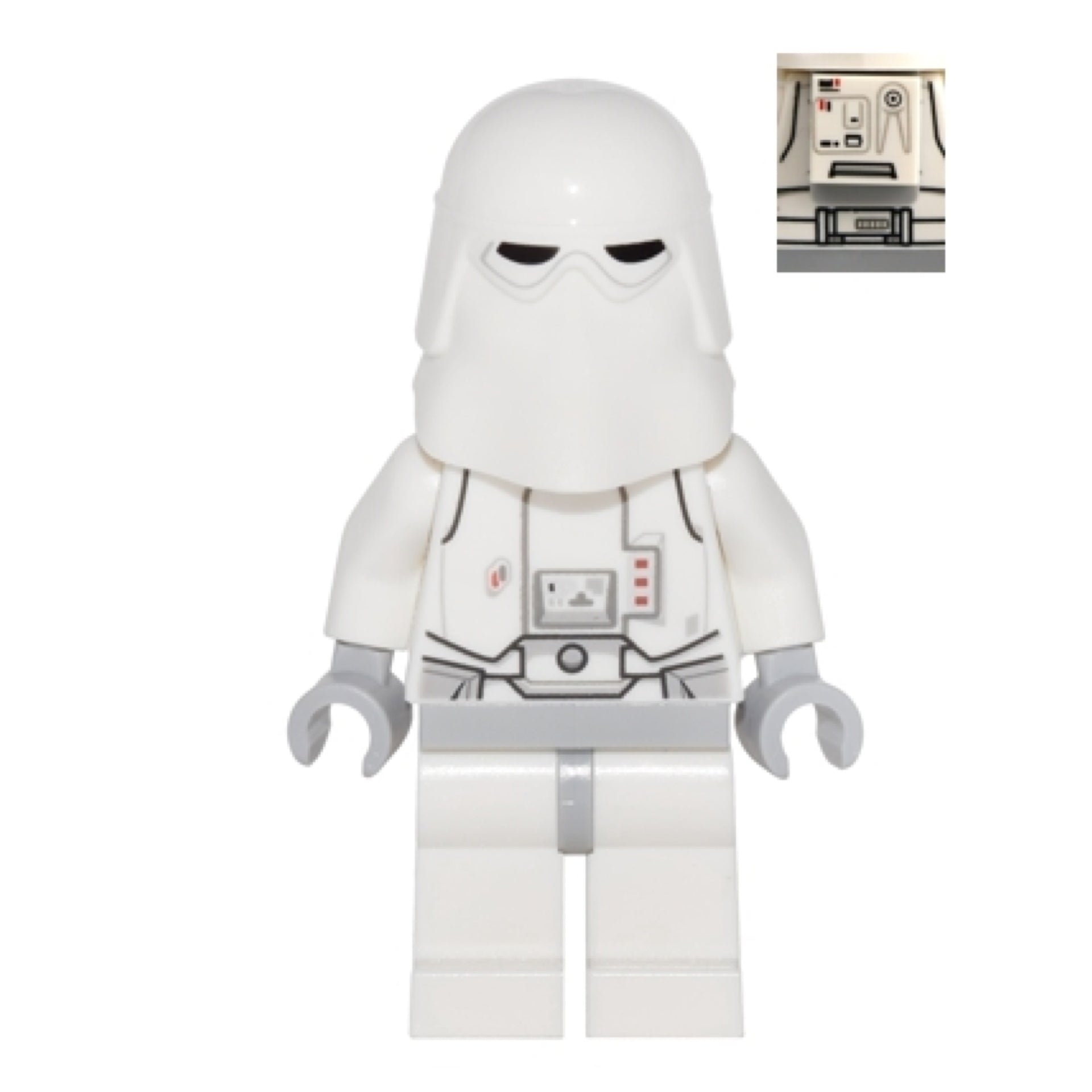 Snowtrooper, Light Bluish Gray Hips, Light Bluish Gray Hands - Backpack Directly Attached to Neck Bracket Item No: sw0764b