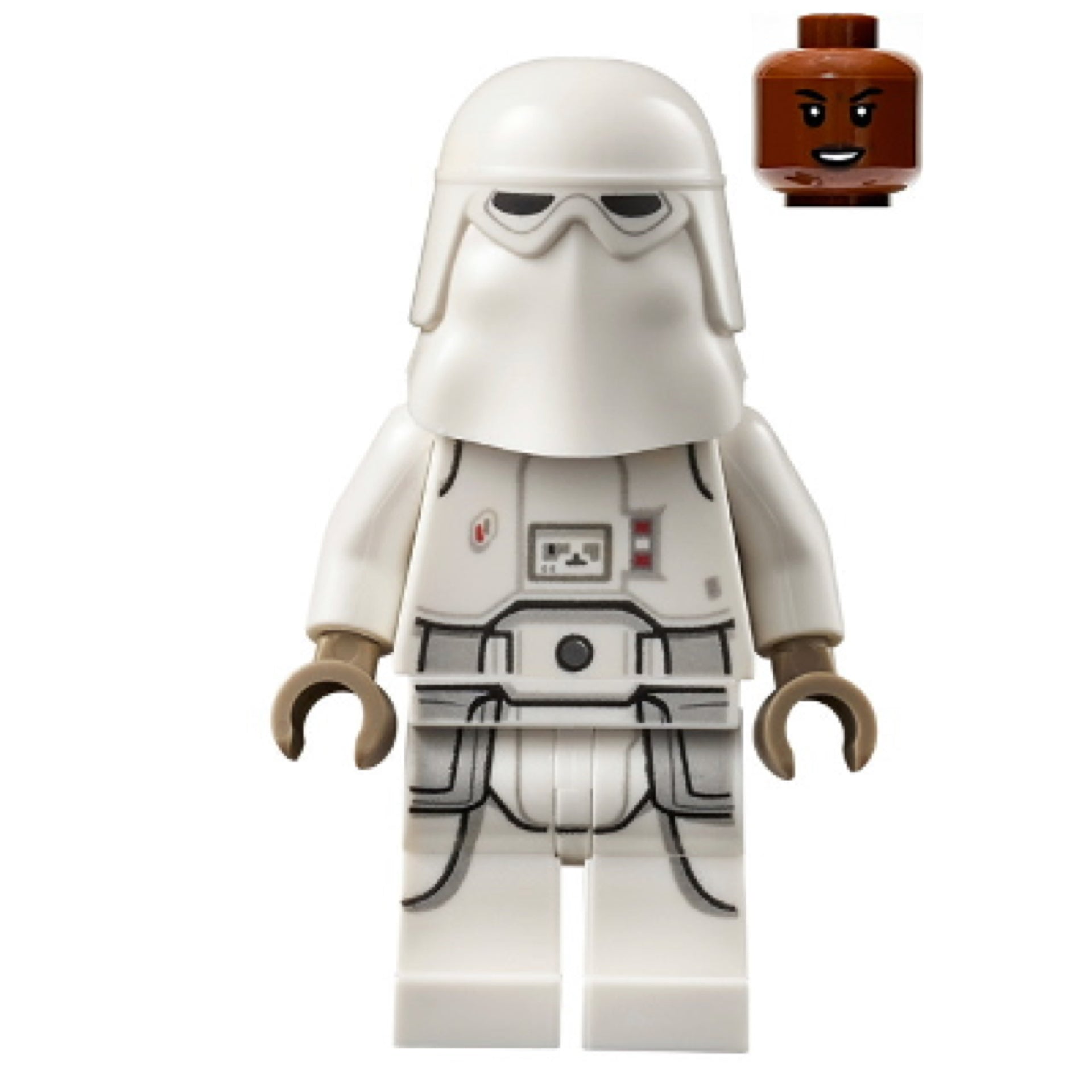 Snowtrooper - Female, Printed Legs, Dark Tan Hands, Reddish Brown Head, Open Mouth Smirk Item No: sw1180