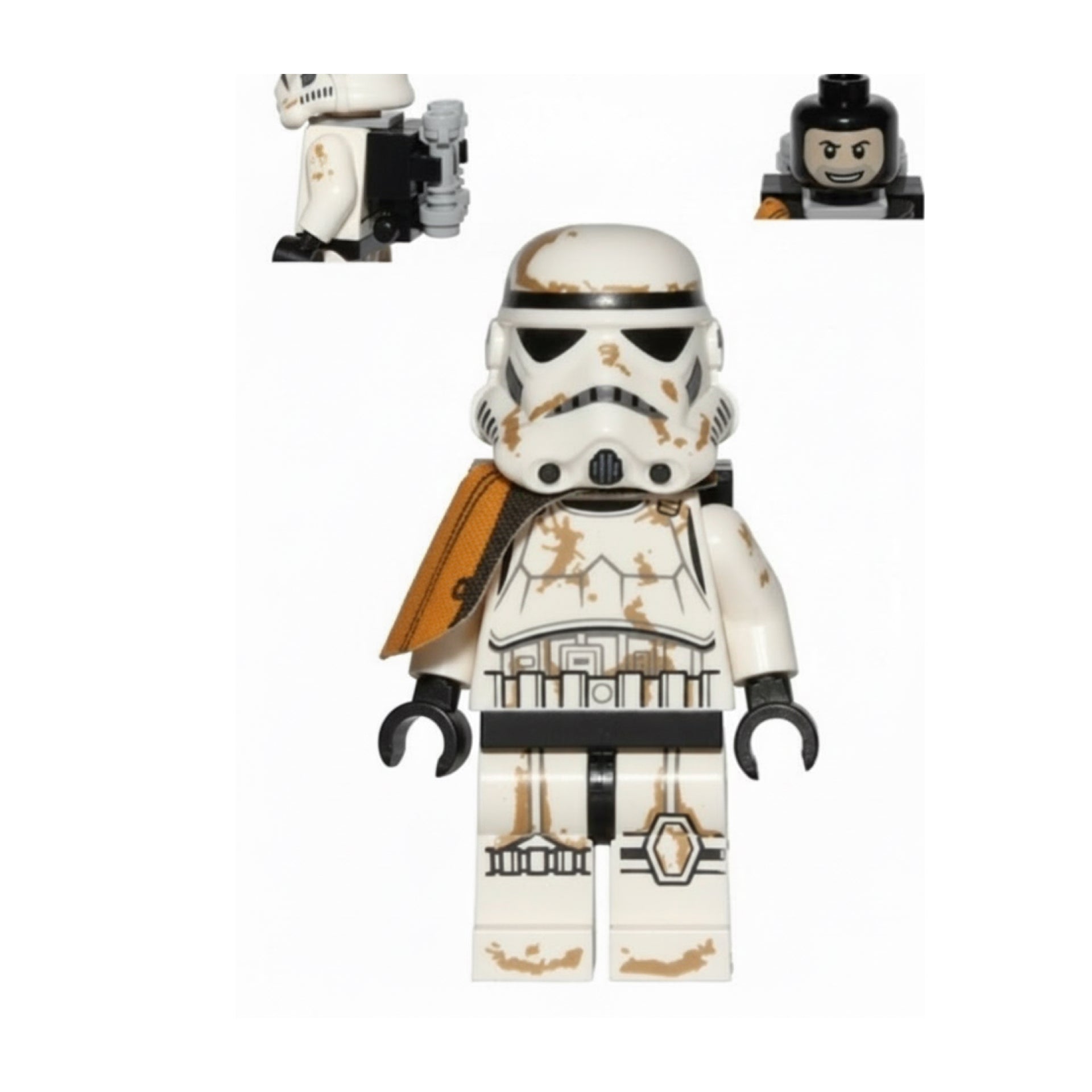 Sandtrooper - Orange Pauldron, Survival Backpack, Dirt Stains, Balaclava Head Print and Helmet with Dotted Mouth Pattern Item No: sw0364