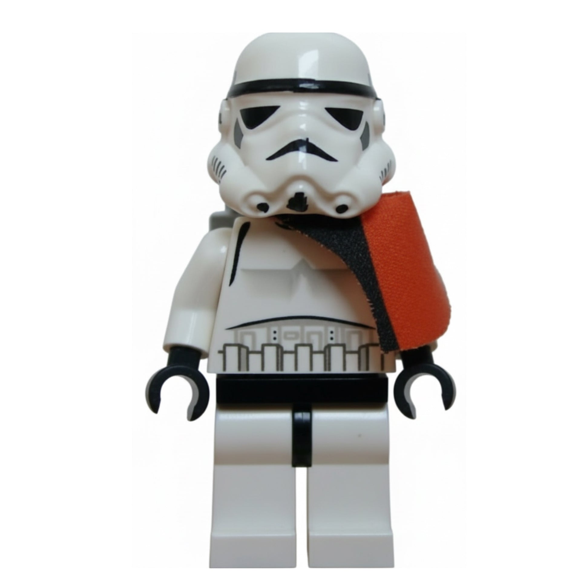 Sandtrooper - Orange Pauldron (Solid), Survival Backpack, No Dirt Stains, Helmet with Solid Mouth Pattern and Solid Yellow Head Item No: sw0109