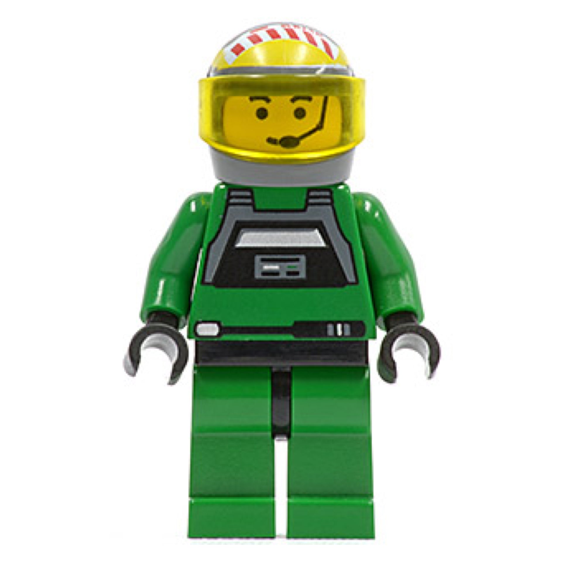 Rebel Pilot A-wing - Yellow Head, Trans-Yellow Visor, Green Jumpsuit Item No: sw0031