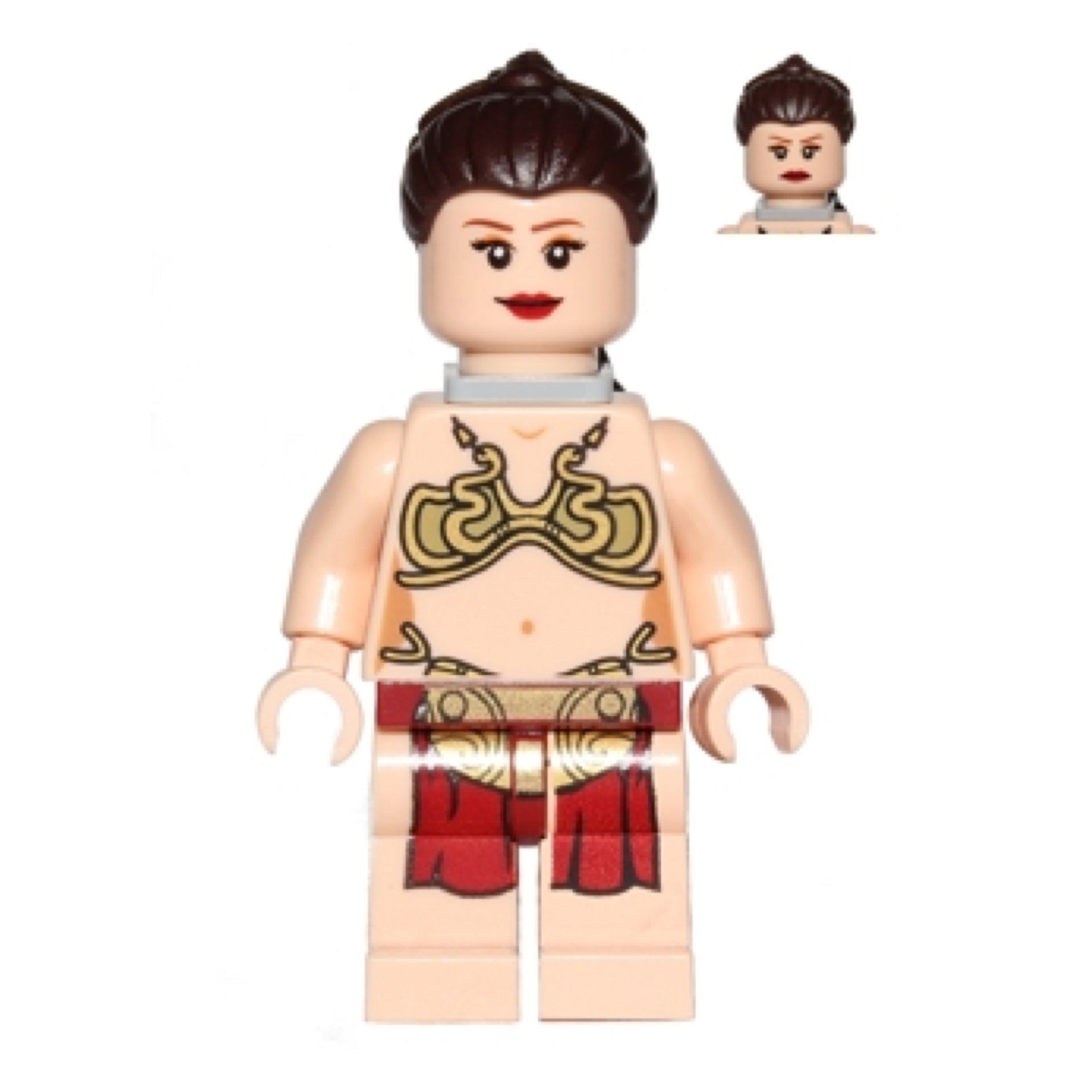 Princess Leia - Jabba Slave Outfit, Dark Brown Long Braid, Neck Bracket Item No: sw0485