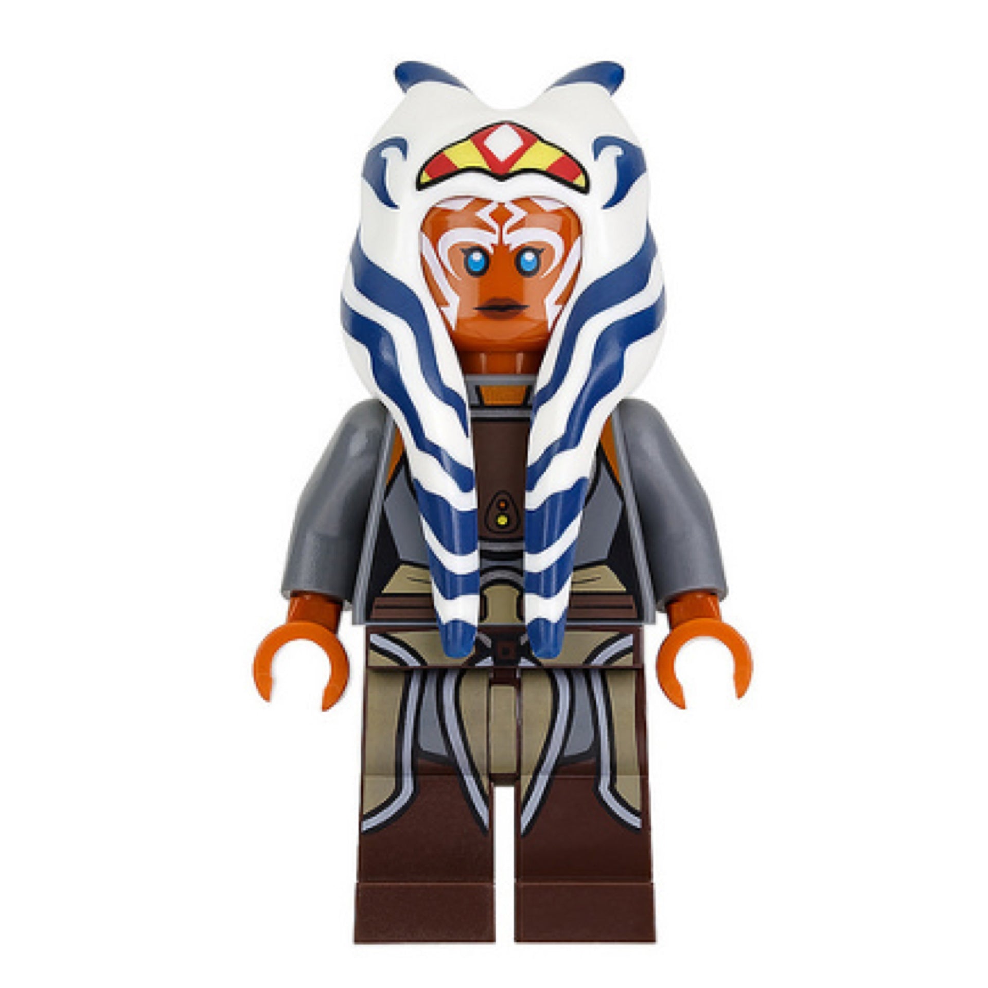 Ahsoka Tano (Adult) - Dark Bluish Gray Vest, Tan Tunic, Plain Arms, Dark Brown Legs Item No: sw0759