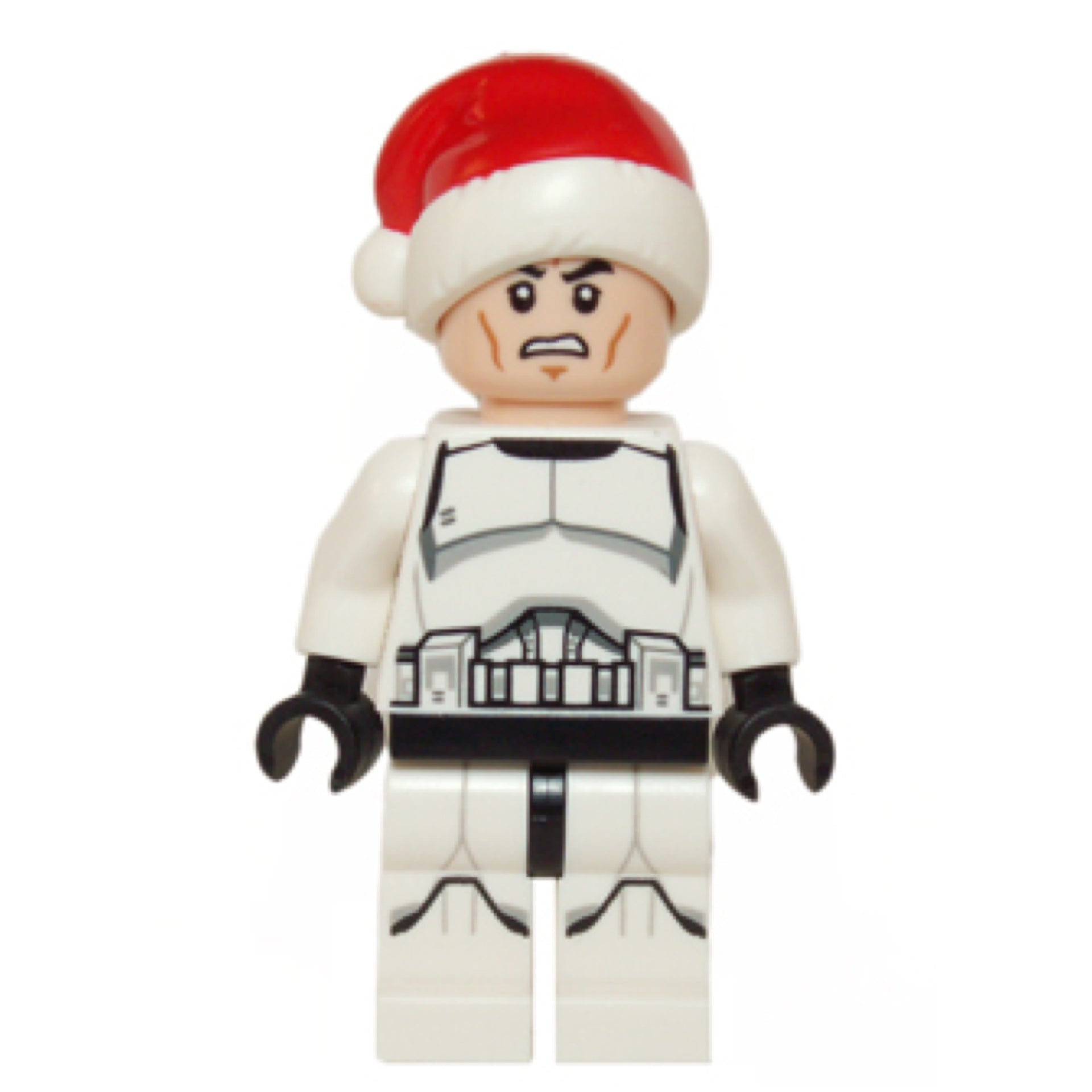 Clone Trooper - Printed Legs, Santa Hat, Scowl Item No: sw0596