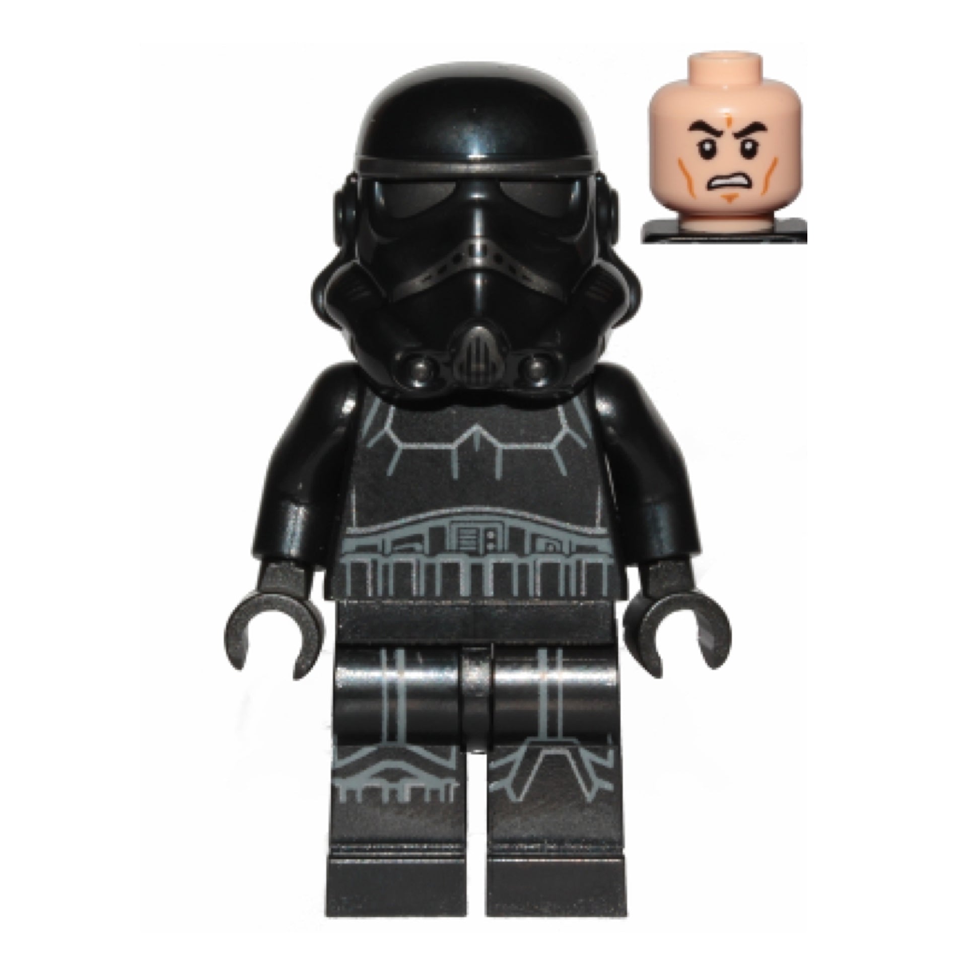 Imperial Shadow Trooper - Male, Dual Molded Helmet, Light Nougat Head, Scowl Item No: sw1031