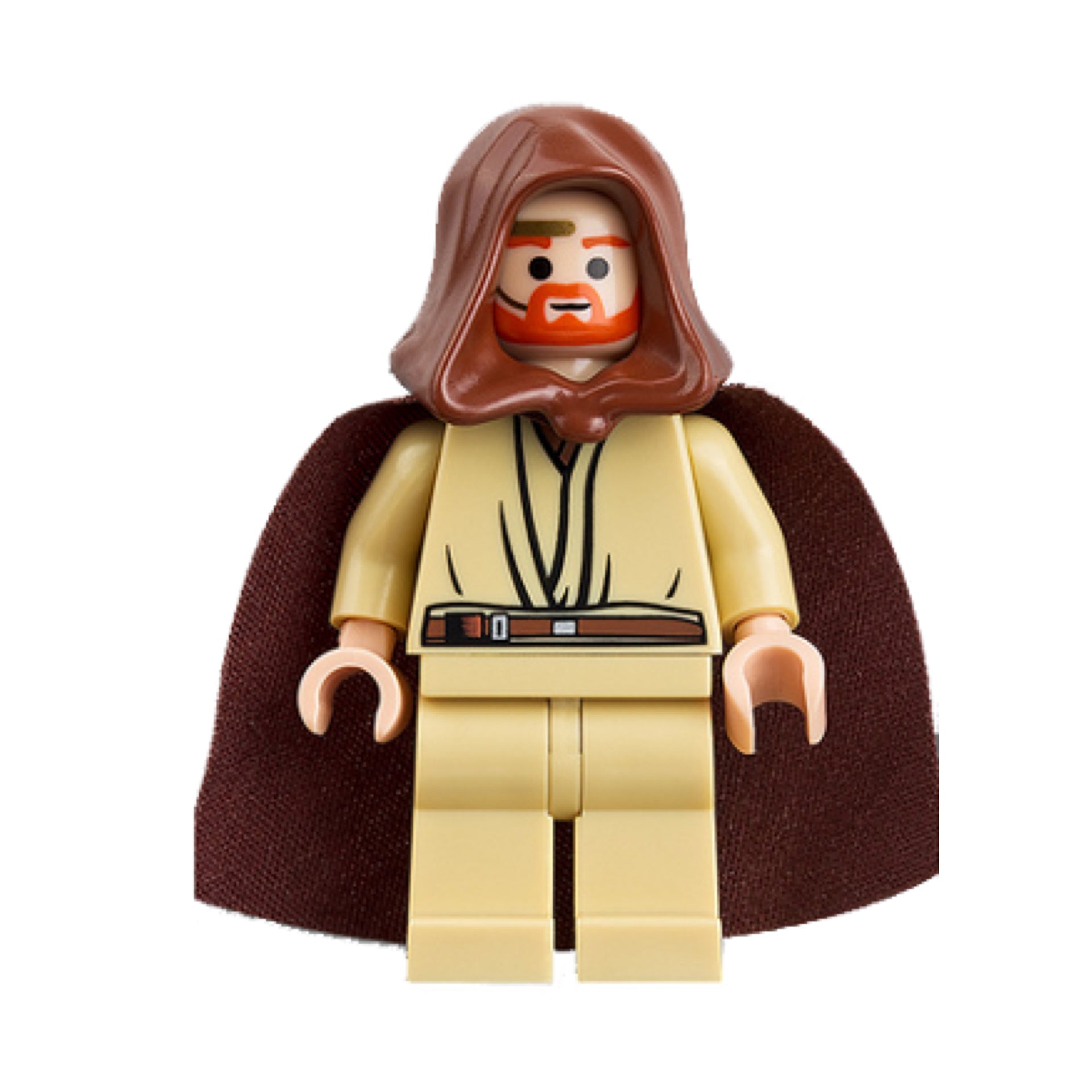 Obi-Wan Kenobi - Young, Light Nougat, Reddish Brown Hood and Cape, Gold Headset Item No: sw0234