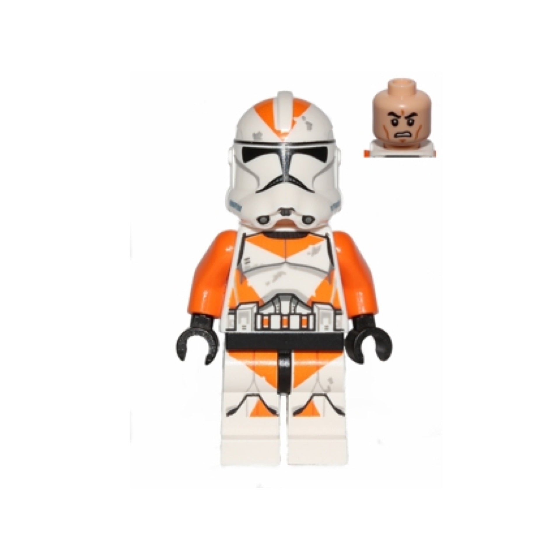 Clone Trooper, 212th Attack Battalion (Phase 2) - Orange Arms, Dirt Stains, Scowl Item No: sw0522