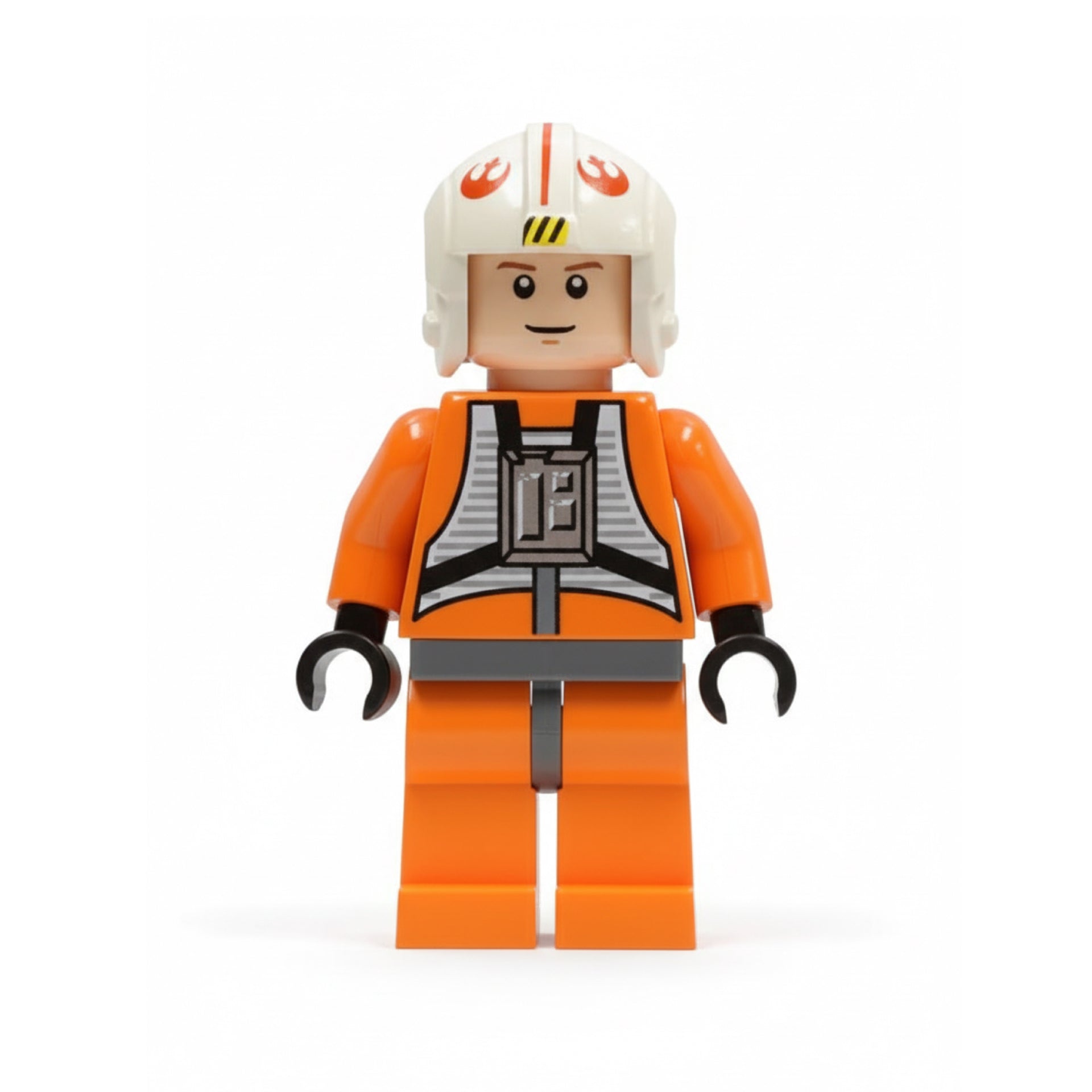 Luke Skywalker - Pilot Suit, Simple Torso and Helmet, Light Nougat Head, White Glints (2010) Item No: sw0090a