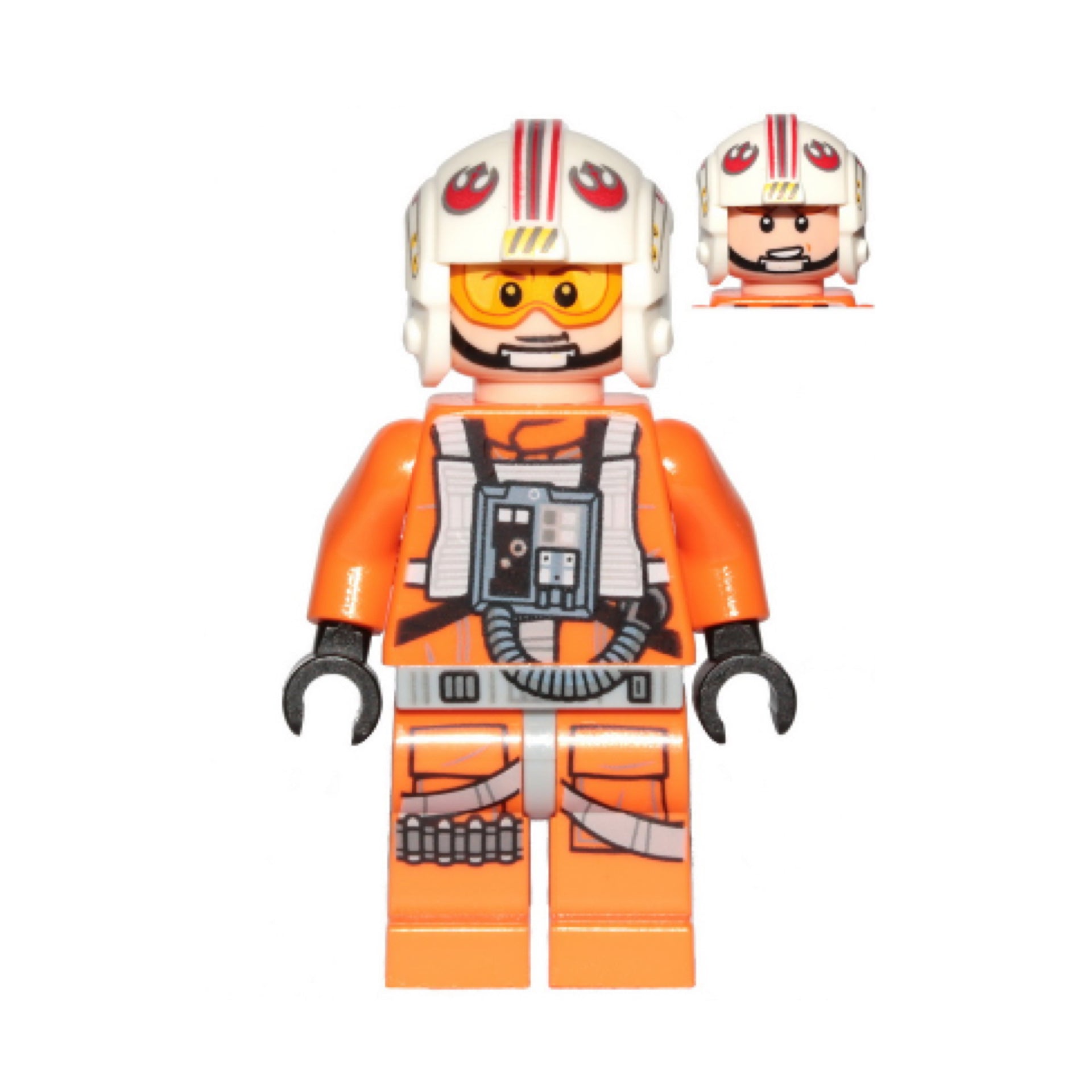 Luke Skywalker (Pilot, Printed Legs, Visor Up / Down, Askew Front Panel) Item No: sw1139