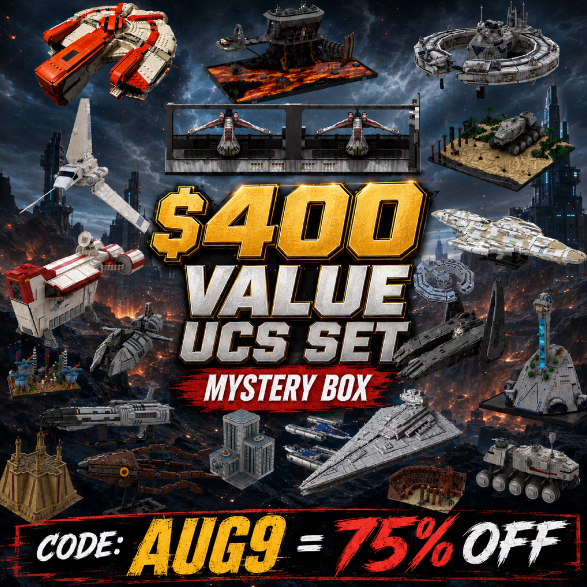 ONE DAY SPECIAL! AUGUST 9TH - $400 UCS MYSTERY BOX - CODE: AUG9 = 75% OFF