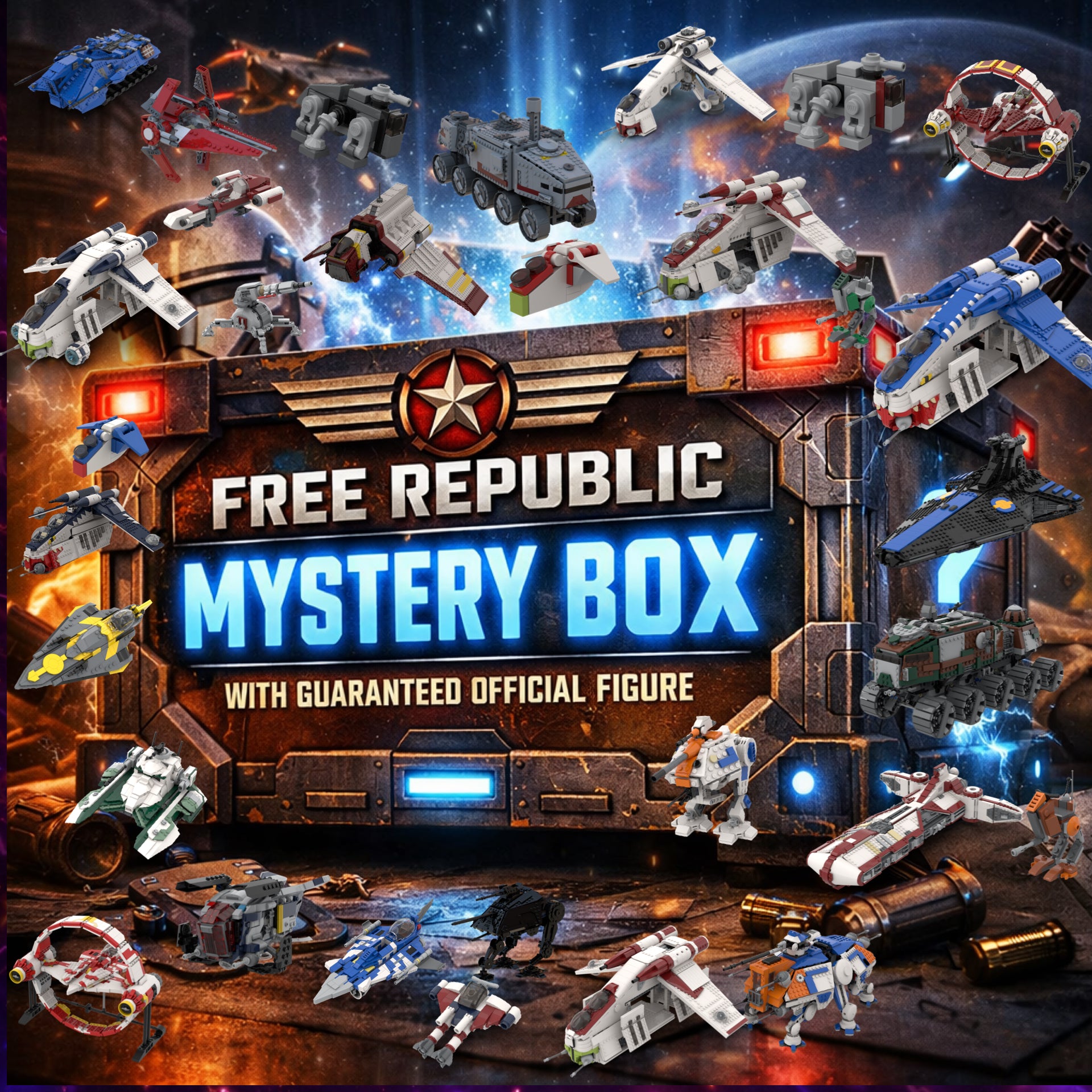 FREE JANUARY PROMO REPUBLIC SET PLUS OFFICIAL CLONE TROOPER / JEDI MYSTERY BOX -
