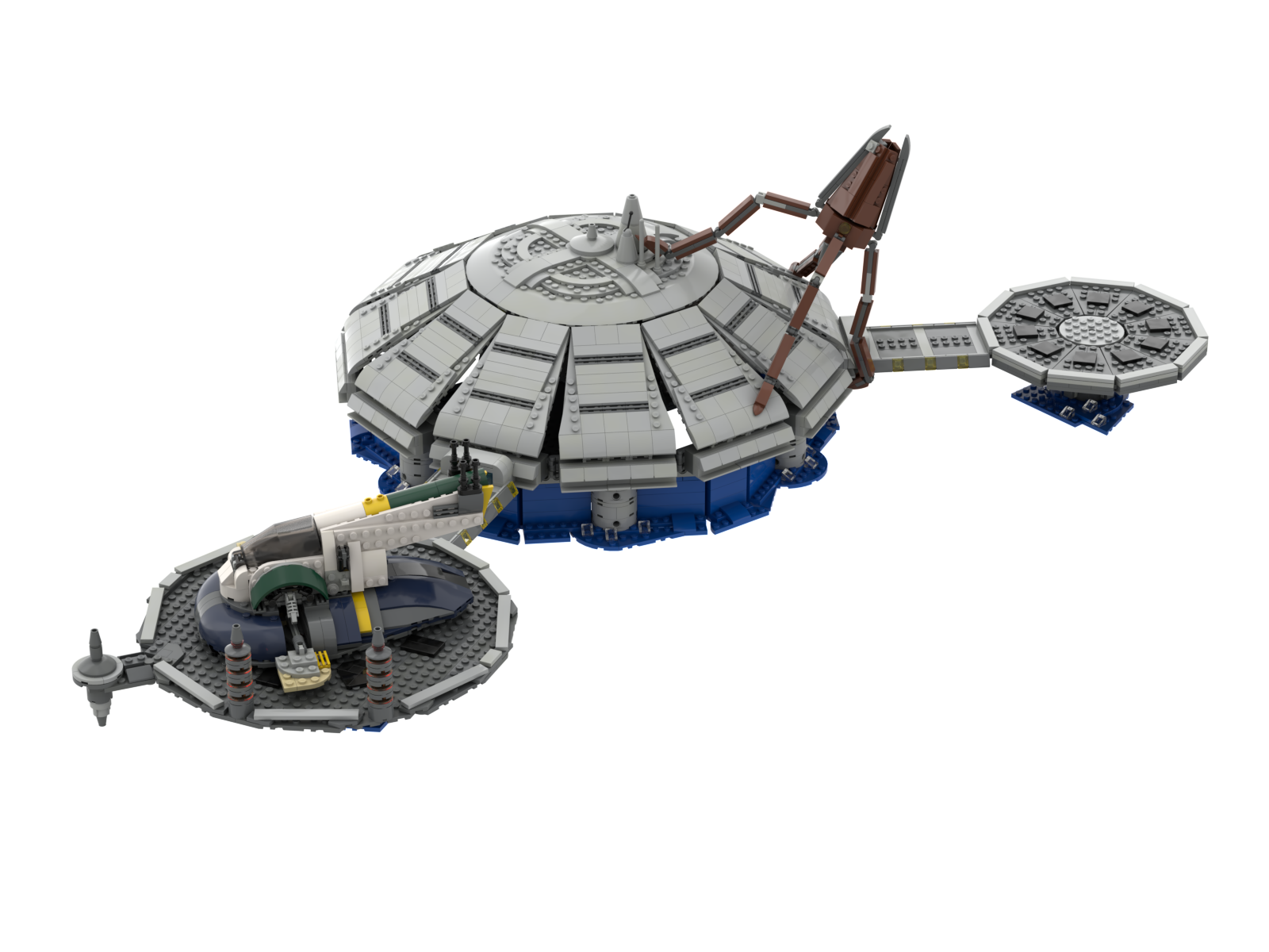UCS KAMINO FACILITY WITH SLAVE 1 & TRIDENT CLASS ASSAULT SHIP (READ ITEM DESCRIPTION)
