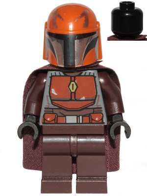 Mandalorian Tribe Warrior - Male, Dark Brown Cape, Dark Orange Helmet Item No: sw1079