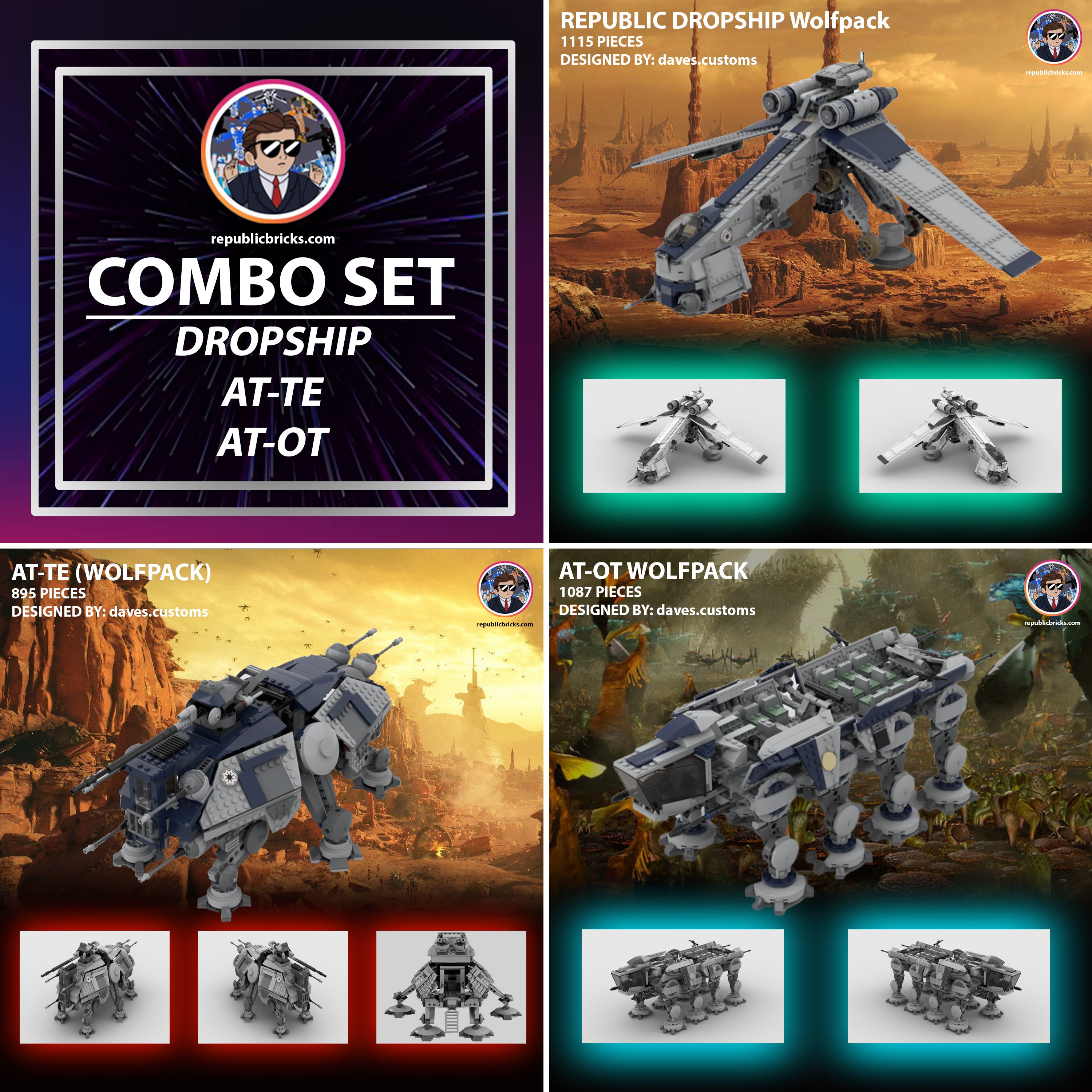 WOLFPACK DROPSHIP AT OT AT TE COMBO SET