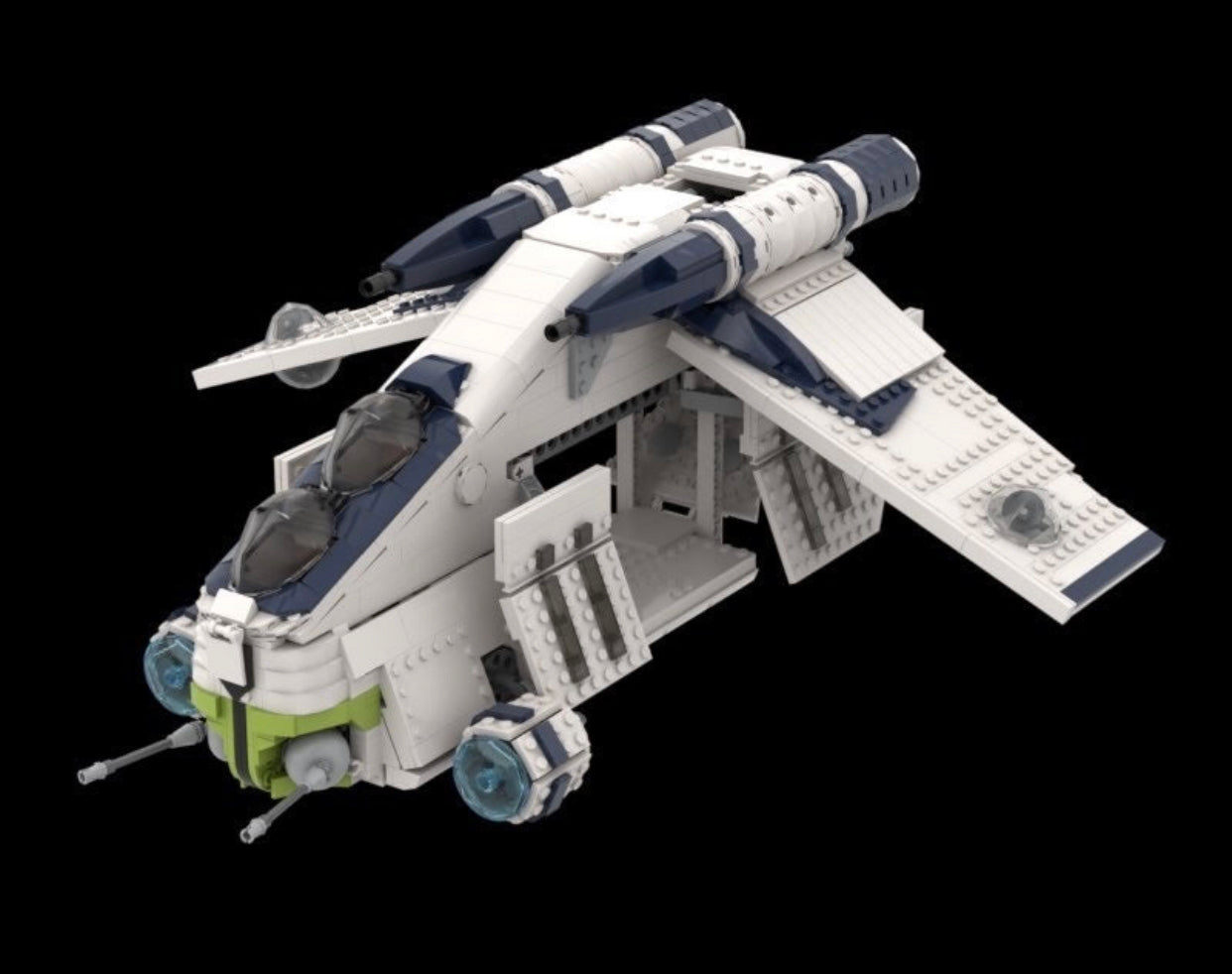 PLO'S BRO REPUBLIC GUNSHIP (WOLFPACK) with figs!